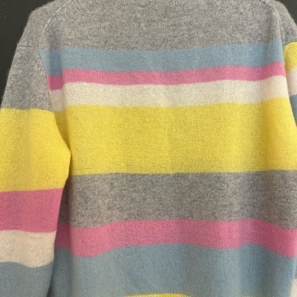 360 Cashmere S bright, light striped purse cashmere sweater in excellent condit - Picture 7 of 10